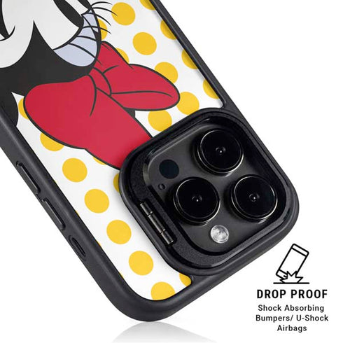 Disney Minnie Mouse Profile Yellow Dots iPhone 15 Pro Kickstand Case
